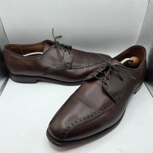 Allen Edmonds Wendell Mens 12 3E Brown Leather Split Toe Brogue Derby Shoes 5768